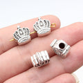 13x12x7.2mm 3g Antique Silver Zinc Alloy Crown Large Hole Spacer Beads for Bracelet Necklace DIY