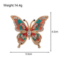 Red Gold Tone Butterfly Crystal Enamel Two Designs Metal Brooch Pin view 2