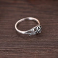 Small Rose And Leaf Ring In Three Polished Metal Tones view 4