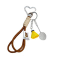 Woven Cord Tennis and Badminton Racket Keychain With Ball Charm view 5
