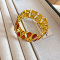 Teardrop Enamel Stretch Bracelets Gold Silver Tones view 8