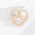 Gold Tone Heart Crystal Metal Brooch Pin for Jackets and Lapels view 5