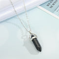 Silver Tone Hexagonal Bullet Crystal Pendant Necklaces in Nine Patterns view 4