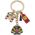Red Fire Truck Extinguisher Helmet and Flame Keychains view 5