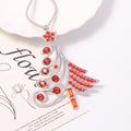 Rhinestone Christmas Tree Ornament Orange Pink Clear view 6