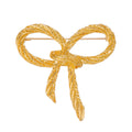 Gold Tone Ribbon Bow Metal Brooch Pin 4.6 cm for Jackets and Lapels view 1