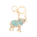 Rhinestone Walking Elephant Keychain Enamel Metal Charm view 5