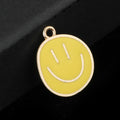 Enamel Smiley Face Charm Pendant Gold Tone Frame Six Colors view 7