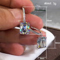 Rectangular Faceted Drop Earrings In Six Jewel-Tone Colors view 4