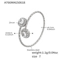 Stainless Steel Zircon Open Rings Heart Star Rectangle Designs view 11