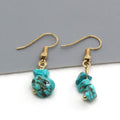 Gold Tone Irregular Stone Chip Hook Earrings in Five Colors view 7