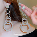 Crystal Graduated Circle Dangle Stud Earrings Jewelry view 3