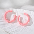 Matte Scalloped C-Shape Hoop Stud Earrings 11 Colors view 8