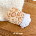Fluffy Leopard Cat Paw Duckbill Hair Clips Pink Tan view 4