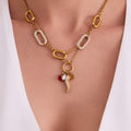 Pavé Link Chain And Chili Charm Pendant Necklace Set Styles view 3