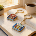 Go Study Test Tube Rack Enamel Keychain Two Colors view 3