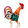 Colorful Enamel Rooster Brooch with Dangling Feet Clothing Pin view 5
