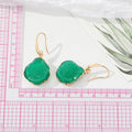 Gold Tone Irregular Druzy Style Hook Earrings in Four Colors view 2