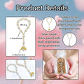 Pearl Rose Bead Angel Wing Decade Bracelet Gold Silver view 4