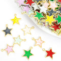 Colorful Enamel Star Charms in Solid and Open Outline Styles view 1