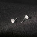 Clear Translucent Camellia Delicate Small Stud Earrings view 2