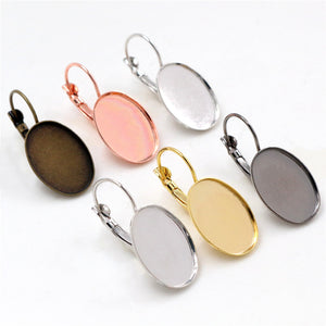 Oval Leverback Earring Bezel Settings in Twelve Options
