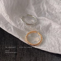 Gold Tone Hammered Texture Open Adjustable Band Ring view 3