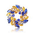 Crystal Wheat Wreath Brooch in Pink or Blue and Yellow view 5