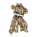 Sculpted Poodle Dog Brooch Pin in Gold or Silver Tone view 3