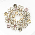 Circular Crystal Wreath Brooch with Pastel Accent Stones view 4