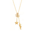 Crystal Octopus Starfish and Seahorse Lariat Necklaces view 5