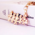 Colorful Five Bird Rhinestone Keychain With Split Ring view 4