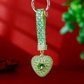 Layered Mermaid Crystal Heart Keychains with Strap and Plain Options view 11