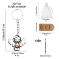Acrylic Angel Heart Keychain Silver Ring Flat Charm view 2