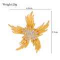 Gold Tone Starfish Crystal Metal Brooch Pin for Jackets and Lapels view 2
