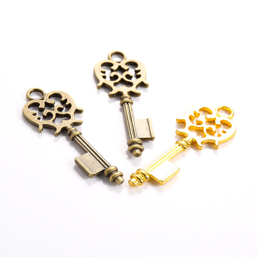 48x17mm Vintage Double-Sided Key Alloy Charm Pendant