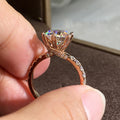 Iridescent Round Stone Rose Gold Tone Ring Polished Jewelry Accessory view 2