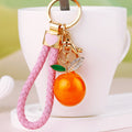 Orange Fruit Charm Keychains with Braided and Plain Wrist Loops view 4