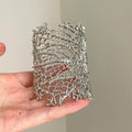 Wide Coral Branch Openwork Cuff Bracelets Silver and Gold view 2