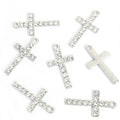 Crystal-Accented Gold Silver Cross Alloy Charms in 2 Styles view 6