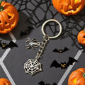 Silver Spider Web Metal Keychain Split Ring Chain Charm view 4