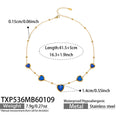 Gold Heart Glass Stone Necklace Bracelet Earring Sets view 9