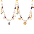 Pearl and Gemstone Charm Necklace in Three Pendant Designs view 5
