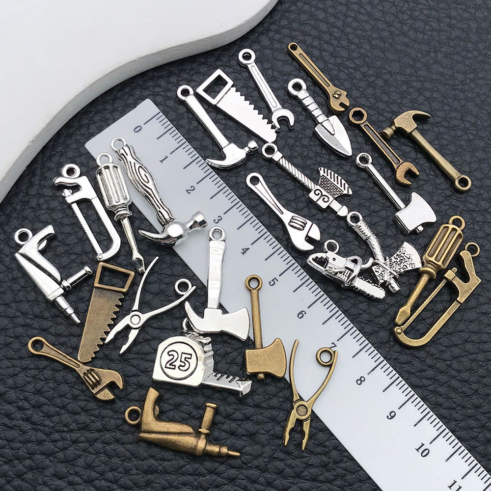 Zinc Alloy Screwdriver Wrench Axe Tool Charm Pendants for DIY Necklace Keychain Jewelry