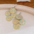 Vintage Style Floral Print Disc Drop Earrings in Six Patterns view 6