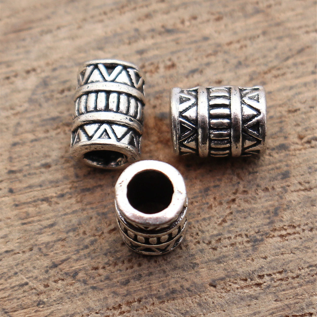 7.4x5.3x5.3mm 0.5g Multicolor Zinc Alloy Zigzag Texture Tube Spacer Beads for Bracelet Necklace Making