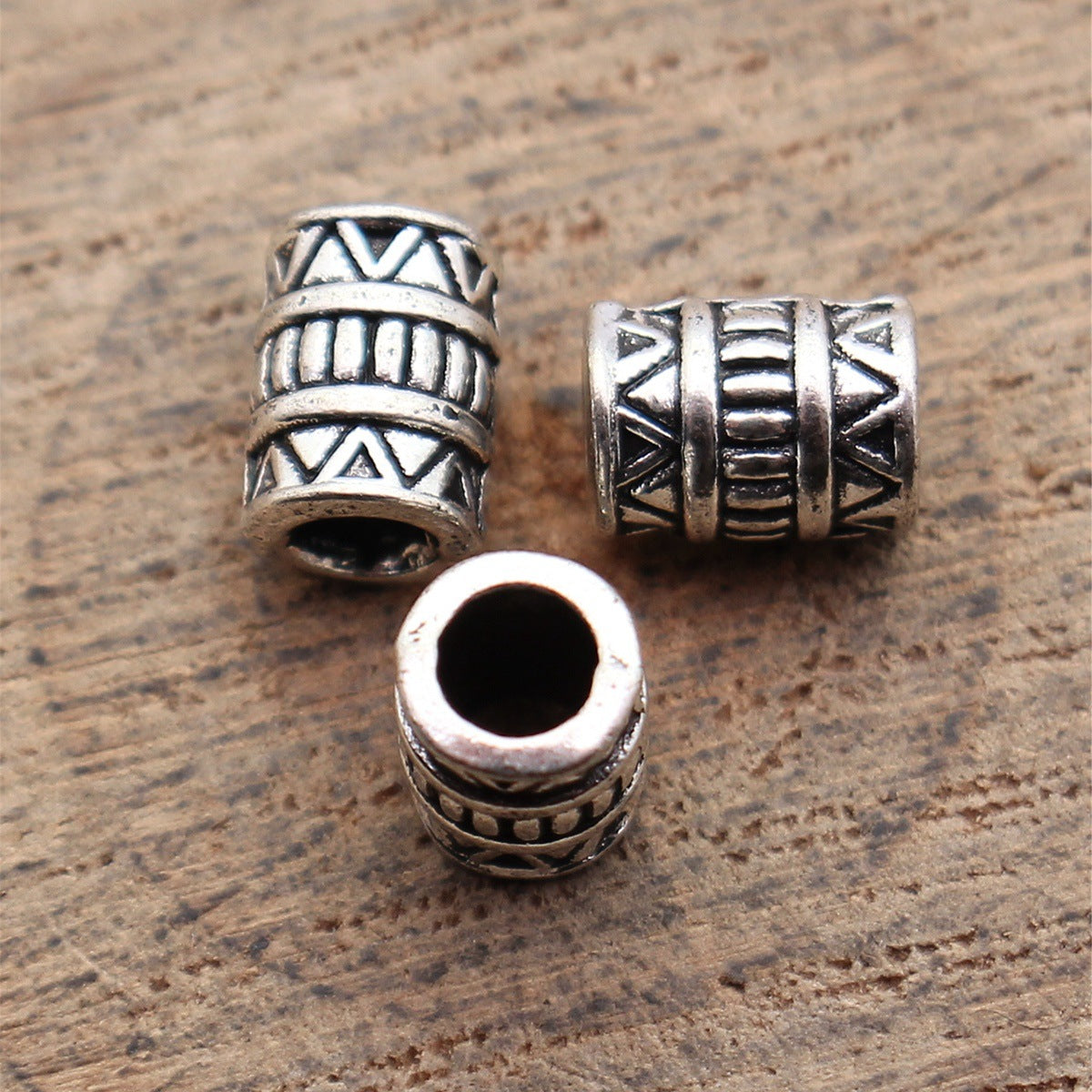 7.4x5.3x5.3mm 0.5g Multicolor Zinc Alloy Zigzag Texture Tube Spacer Beads for Bracelet Necklace Making