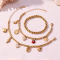 Stainless Bead Charm And Plain Ball Bracelets Styles view 2
