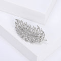 Rhinestone Openwork Leaf Brooch Black Gold or Silver view 5