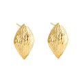 Faceted Marquise Dome Stud Earrings in Gold and Silver Tone view 5